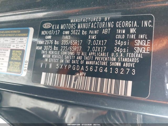 2018 KIA SORENTO 3.3L LX 9