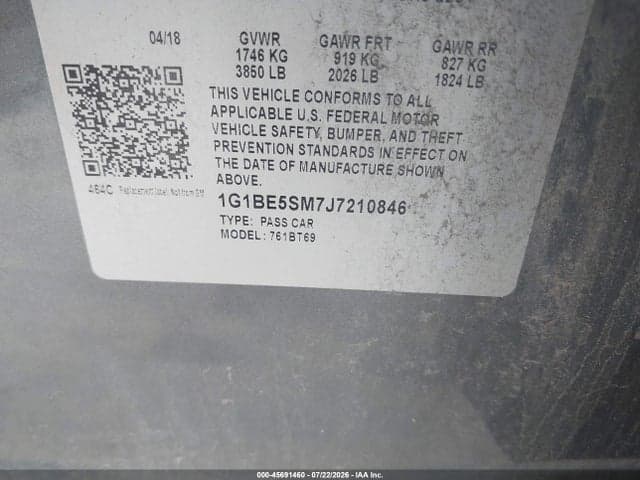 2018 CHEVROLET CRUZE LT AUTO 9