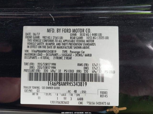 2017 FORD MUSTANG V6 9