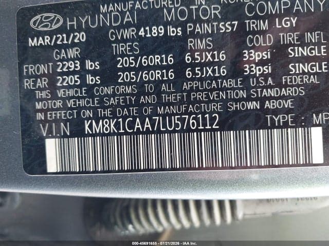 2020 HYUNDAI KONA SE 9
