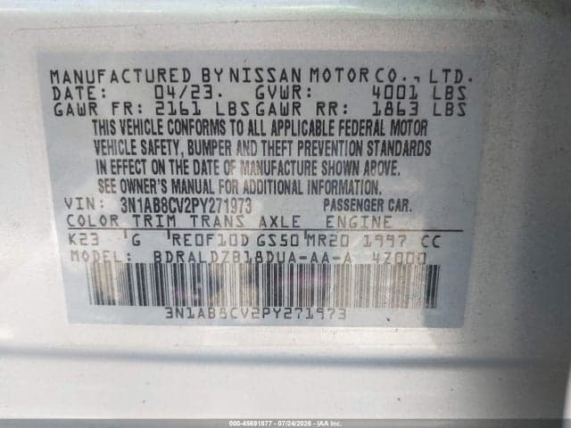 2023 NISSAN SENTRA SV XTRONIC CVT 9