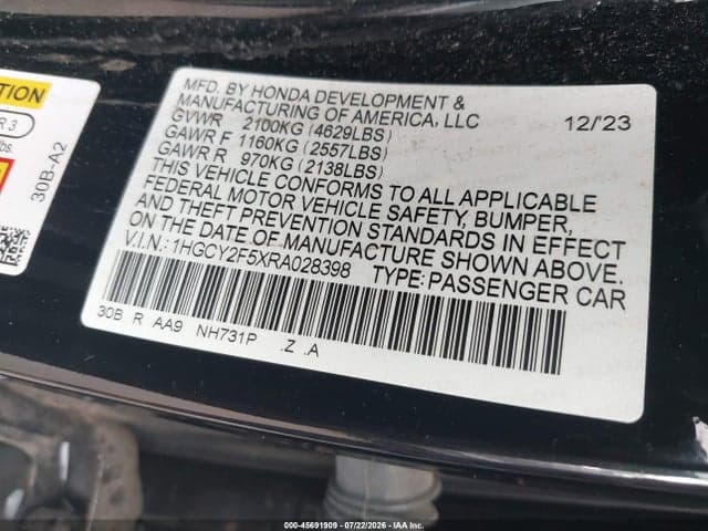 2024 HONDA ACCORD HYBRID SPORT 9