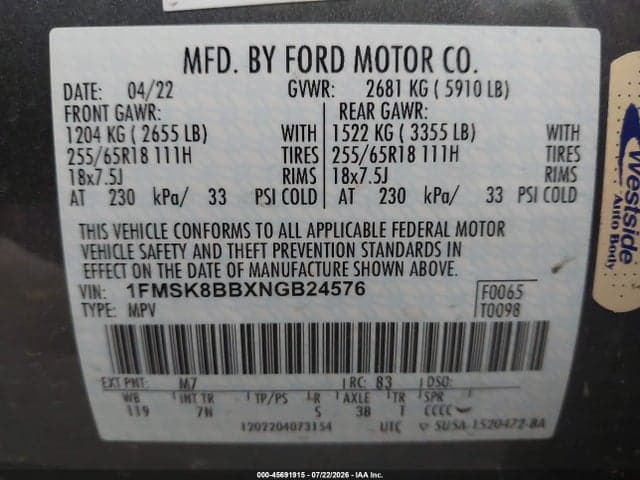 2022 FORD EXPLORER 9