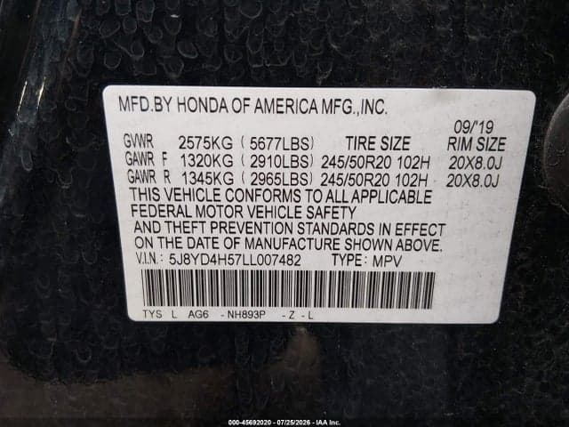 2020 ACURA MDX TECHNOLOGY PACKAGE 9