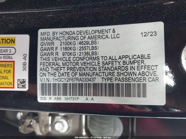 2024 HONDA ACCORD HYBRID EX-L 9