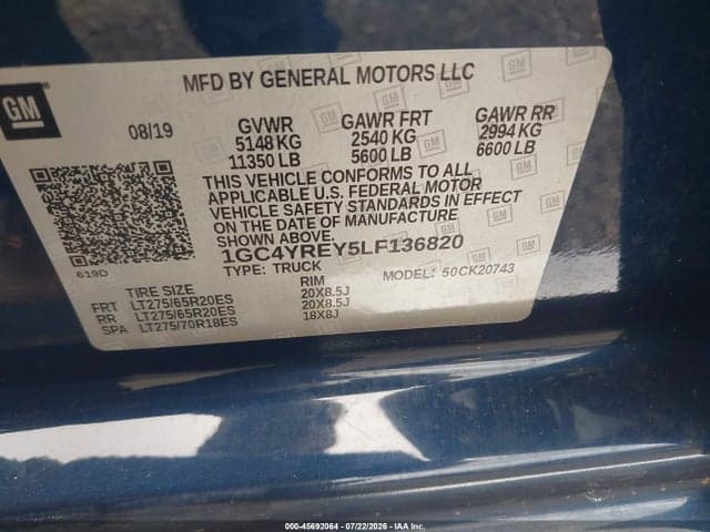 2020 CHEVROLET SILVERADO 2500HD 4WD STANDARD BED HIGH COUNTRY 9