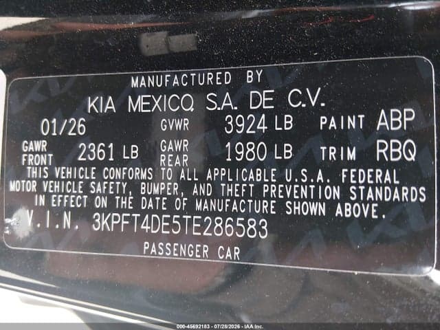 2026 KIA K4 LXS 9