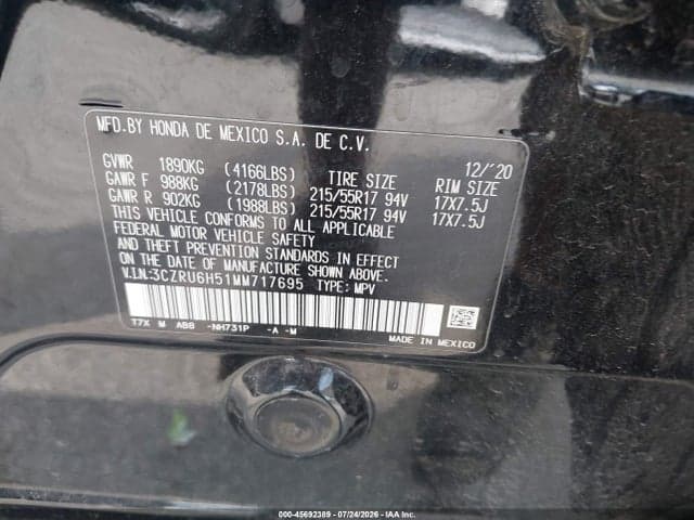 2021 HONDA HR-V AWD EX 9