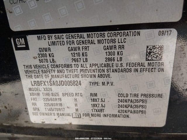 2018 BUICK ENVISION ESSENCE 9