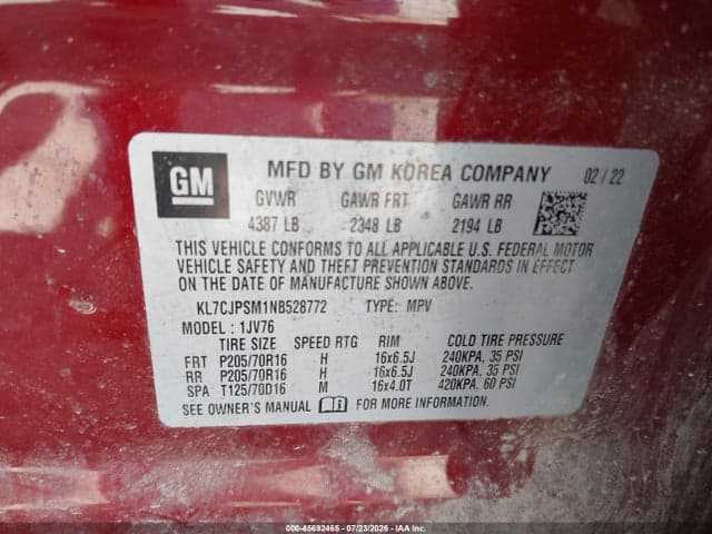 2022 CHEVROLET TRAX AWD LT 9