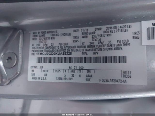 2019 FORD ESCAPE SE 9