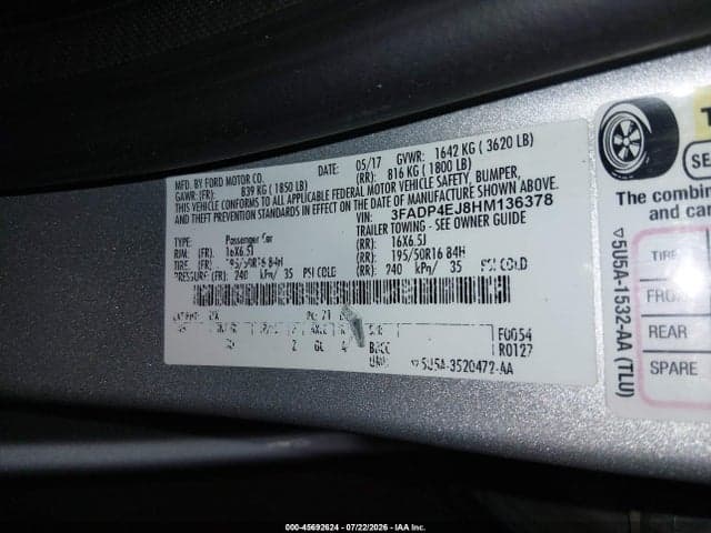 2017 FORD FIESTA SE 9
