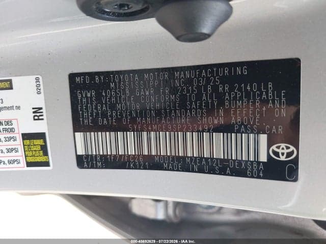 2025 TOYOTA COROLLA SE 9