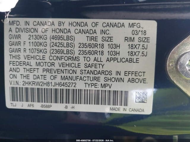 2018 HONDA CR-V EX-L/EX-L NAVI 9
