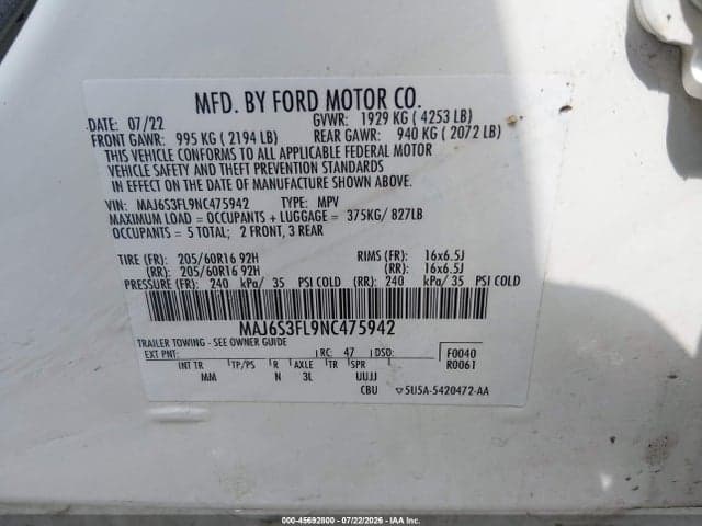 2022 FORD ECOSPORT S 9