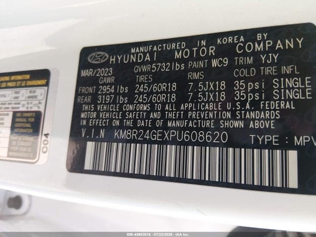 2023 HYUNDAI PALISADE SEL 9