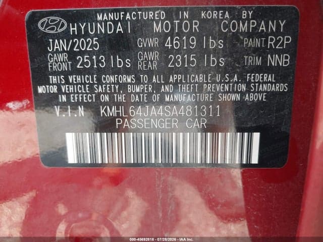 2025 HYUNDAI SONATA SEL 9