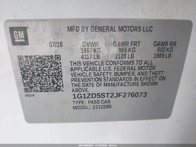 2018 CHEVROLET MALIBU LT 9