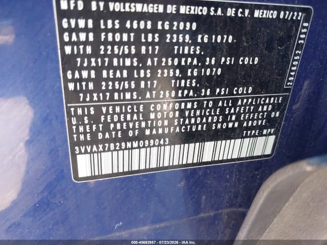 2022 VOLKSWAGEN TAOS 1.5T S 9