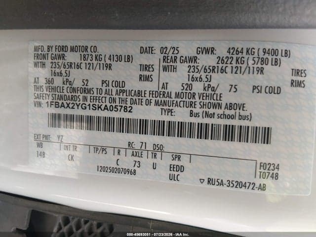2025 FORD TRANSIT-350 PASSENGER VAN XLT 9