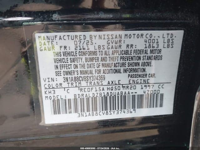 2025 NISSAN SENTRA SV 9