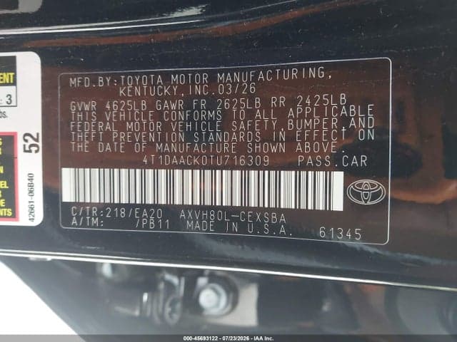 2026 TOYOTA CAMRY SE 9