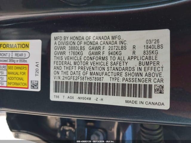 2026 HONDA CIVIC SPORT 9