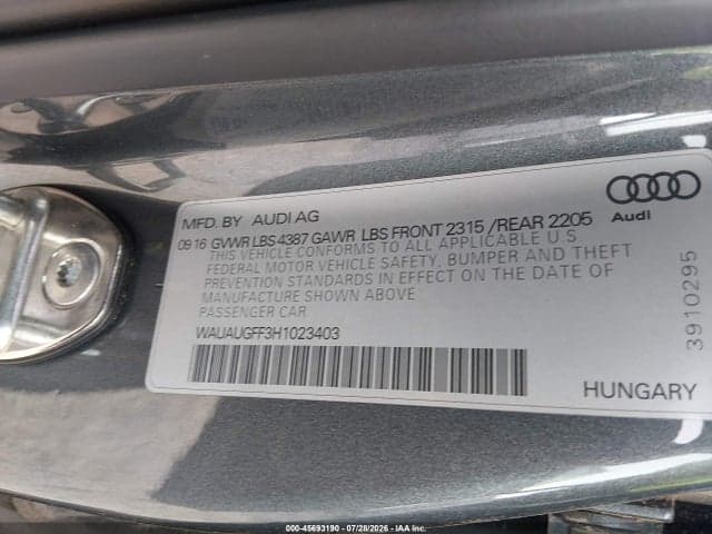 2017 AUDI A3 2.0T PREMIUM 9