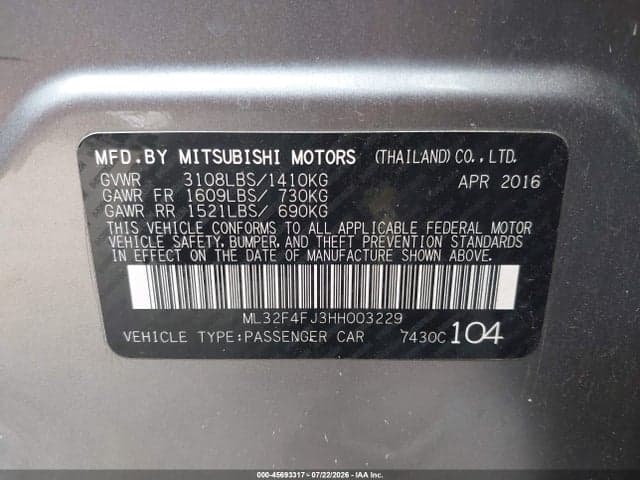 2017 MITSUBISHI MIRAGE G4 SE 9