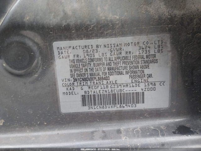 2023 NISSAN VERSA 1.6 S XTRONIC CVT 9