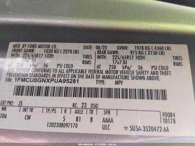 2023 FORD ESCAPE ACTIVE 9
