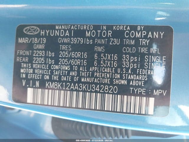 2019 HYUNDAI KONA SE 9
