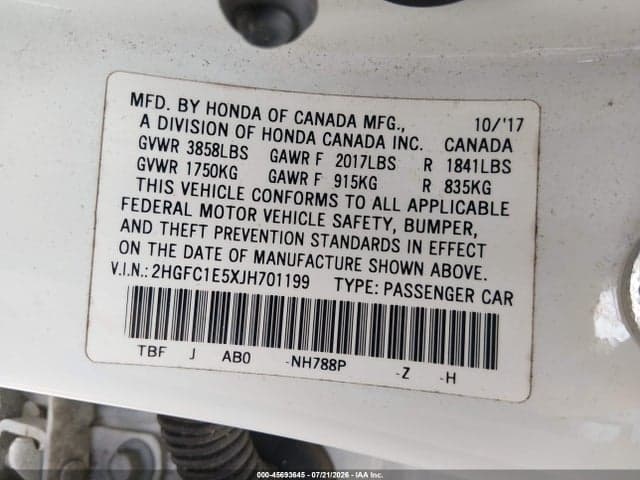 2018 HONDA CIVIC SI 9