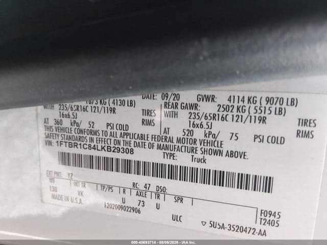 2020 FORD TRANSIT-250 9
