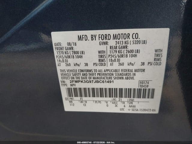 2018 FORD EDGE SE 9