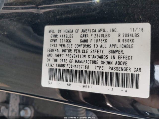 2017 ACURA TLX 9