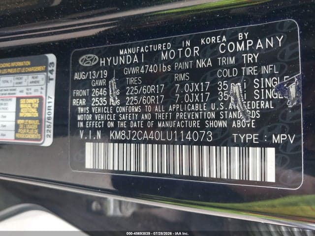 2020 HYUNDAI TUCSON SE 9