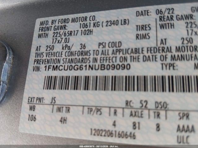 2022 FORD ESCAPE SE 9