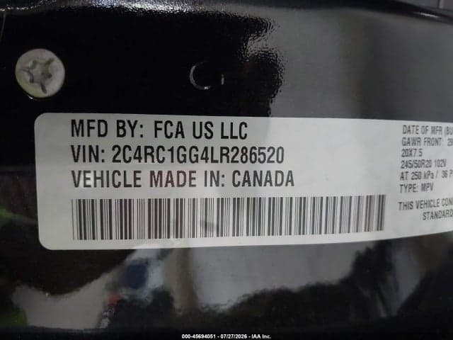 2020 CHRYSLER PACIFICA LIMITED 9
