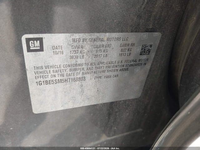 2017 CHEVROLET CRUZE LT AUTO 9