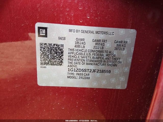 2018 CHEVROLET MALIBU LT 9