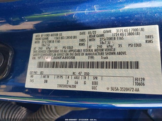 2022 FORD F-150 TREMOR 9