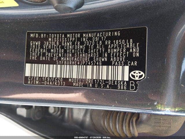 2018 TOYOTA COROLLA SE 9