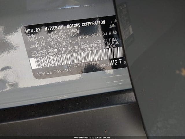 2026 MITSUBISHI OUTLANDER LE 2.5 S-AWC/RALLIART 2.5 S-AWC/SE 2.5 S-AWC/TRAIL EDITION 2.5 S-AWC 9