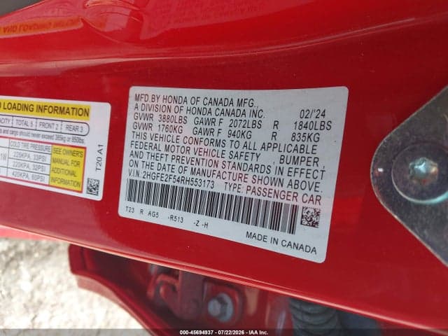 2024 HONDA CIVIC SPORT 9