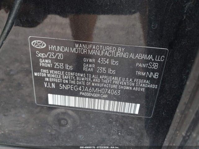 2021 HYUNDAI SONATA SE 9