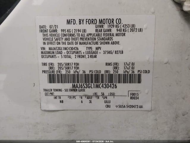 2021 FORD ECOSPORT SE 9