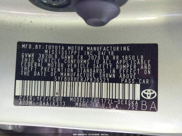 2018 TOYOTA COROLLA SE 9