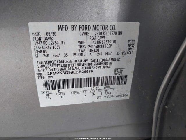 2020 FORD EDGE SE 9