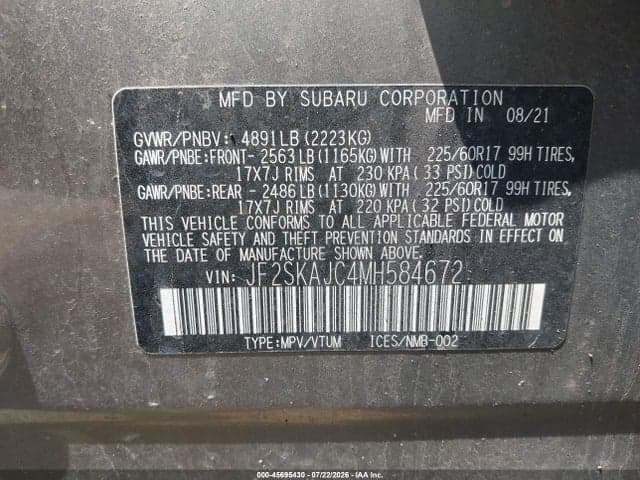2021 SUBARU FORESTER PREMIUM 9